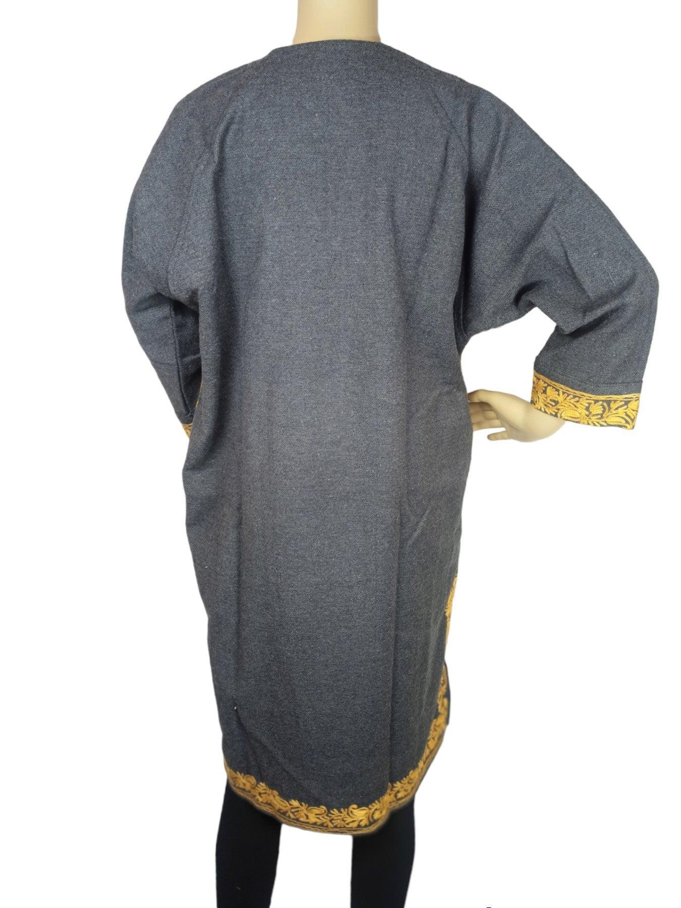 Women Yak Wool Faran | XL Grey | V Neck