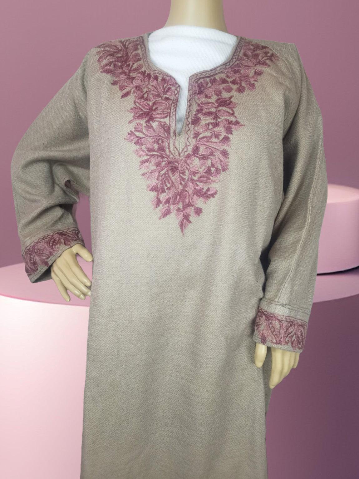 Women Yak Wool Faran | XXL Cream | V Neck