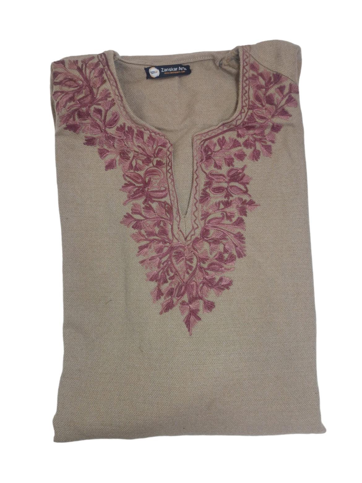 Women Yak Wool Faran | XXL Cream | V Neck