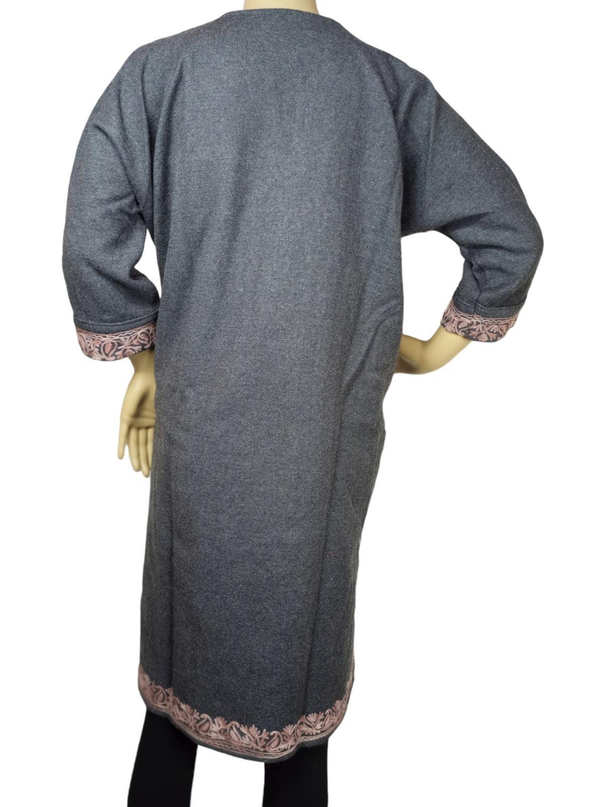 Kids Yak Wool Faran (Pheran) | L Grey | V Neck - ZANSKAR ARTS