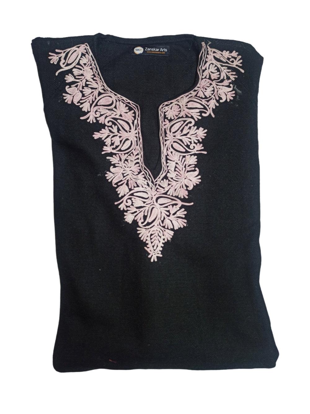 Women Yak Wool Faran | XXL Dark Black | V Neck