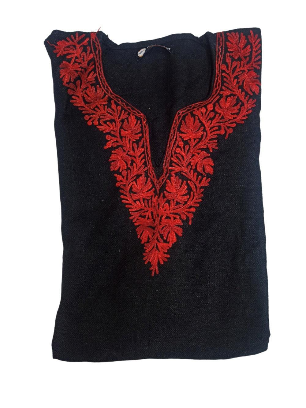 Kids Yak Wool Faran (Pheran) | S Dark Black | V Neck