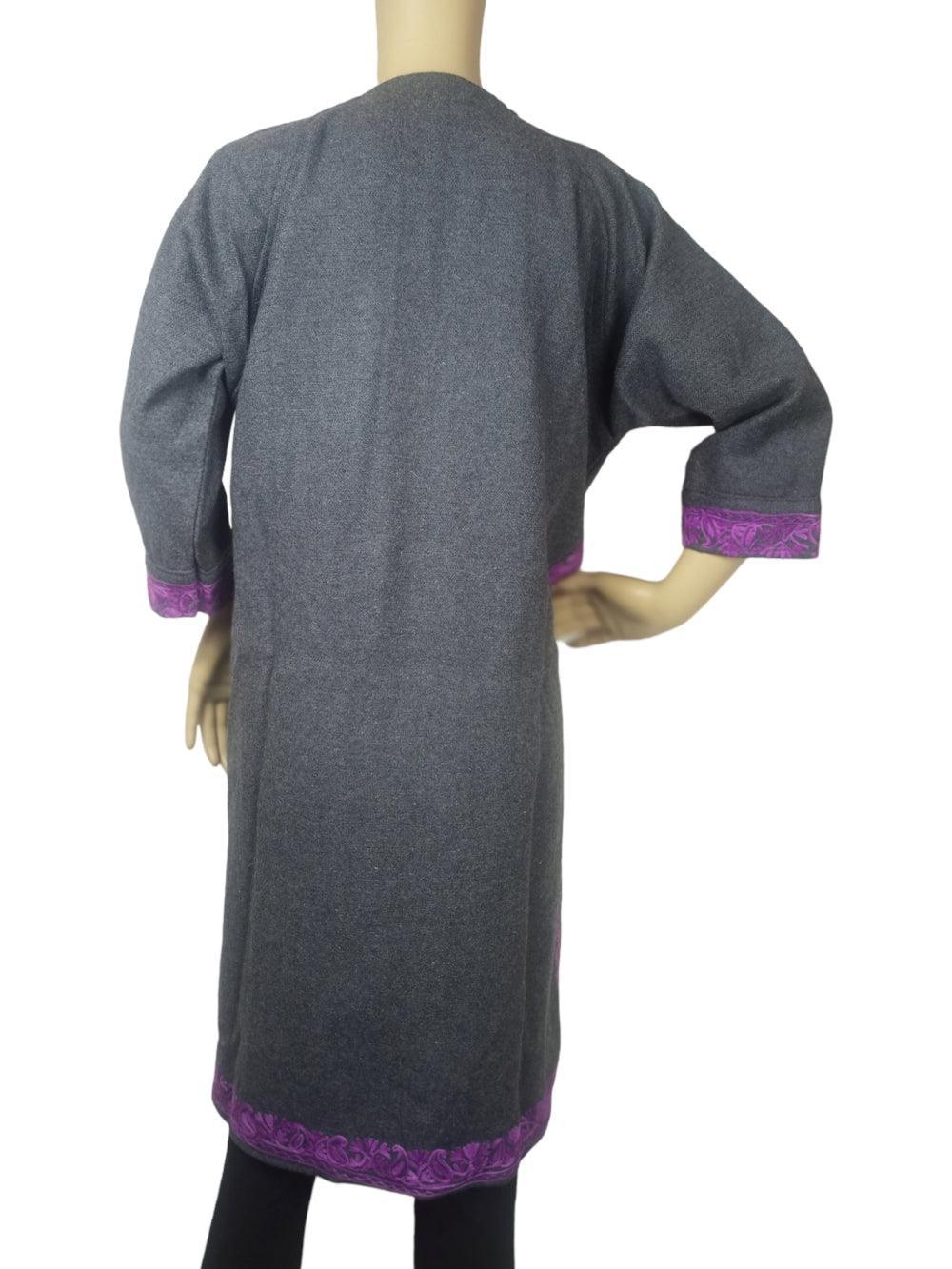Kids Yak Wool Faran (Pheran) | S Grey | V Neck