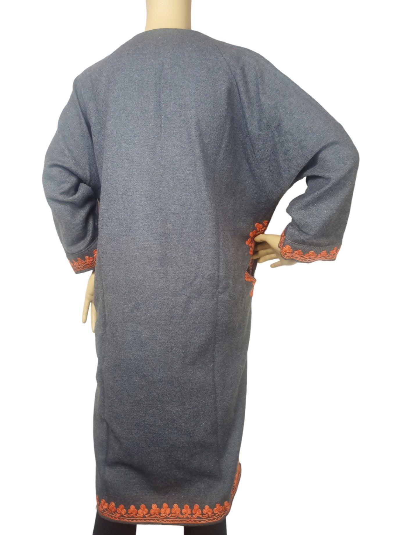 Women Yak Wool Faran | XL Grey | V Neck