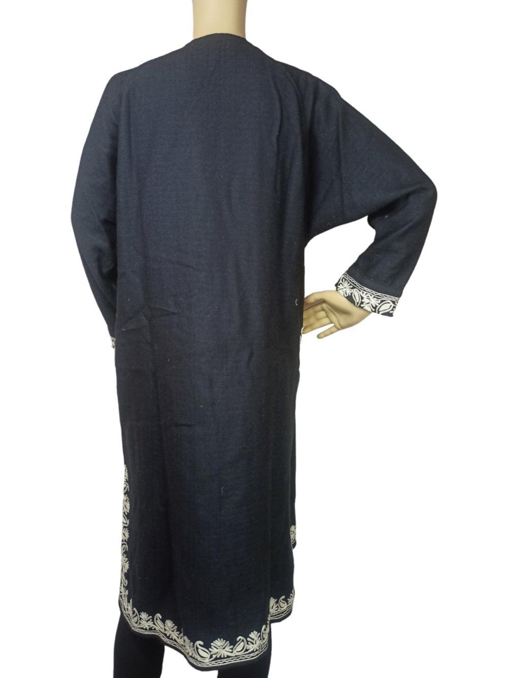 Women Yak Wool Faran | XL Dark Black | V Neck