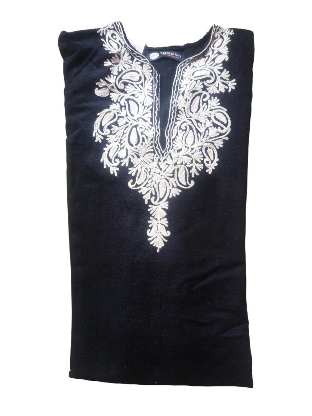 Women Yak Wool Faran | XL Dark Black | V Neck