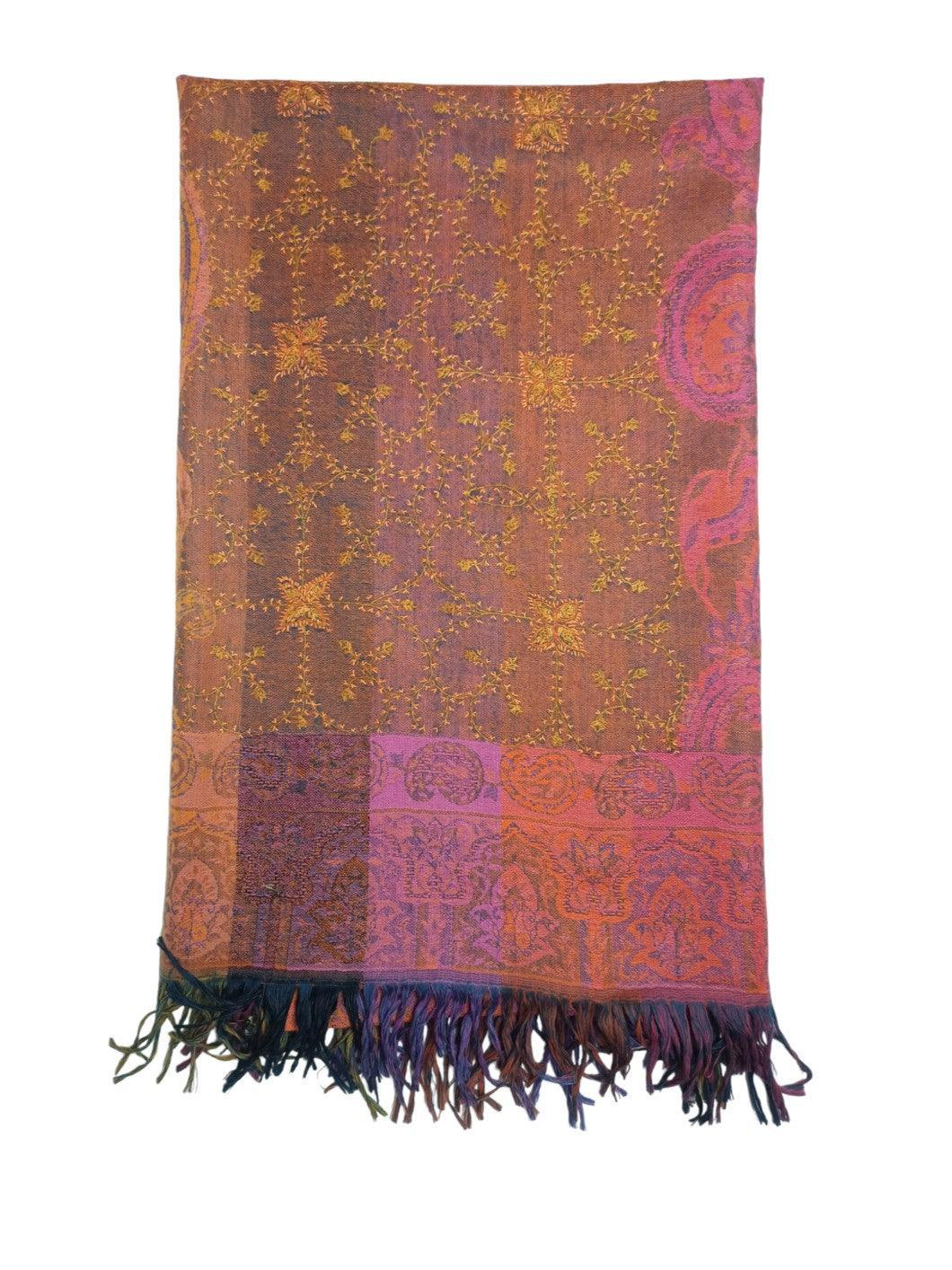 Needle Work Shawl | Woolen Shawl | Multicolor