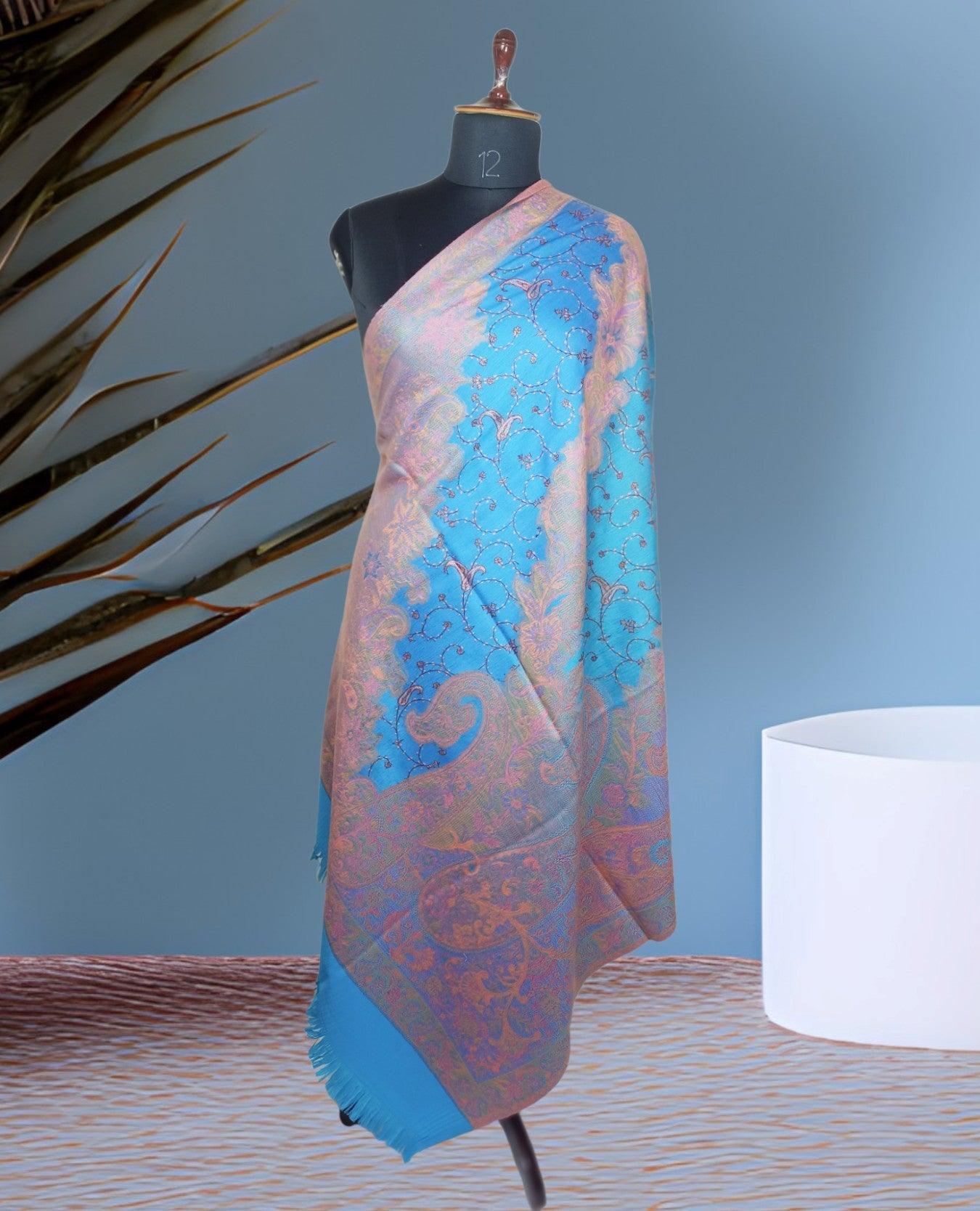 Needle Work Shawl | Woolen Shawl | Multicolour