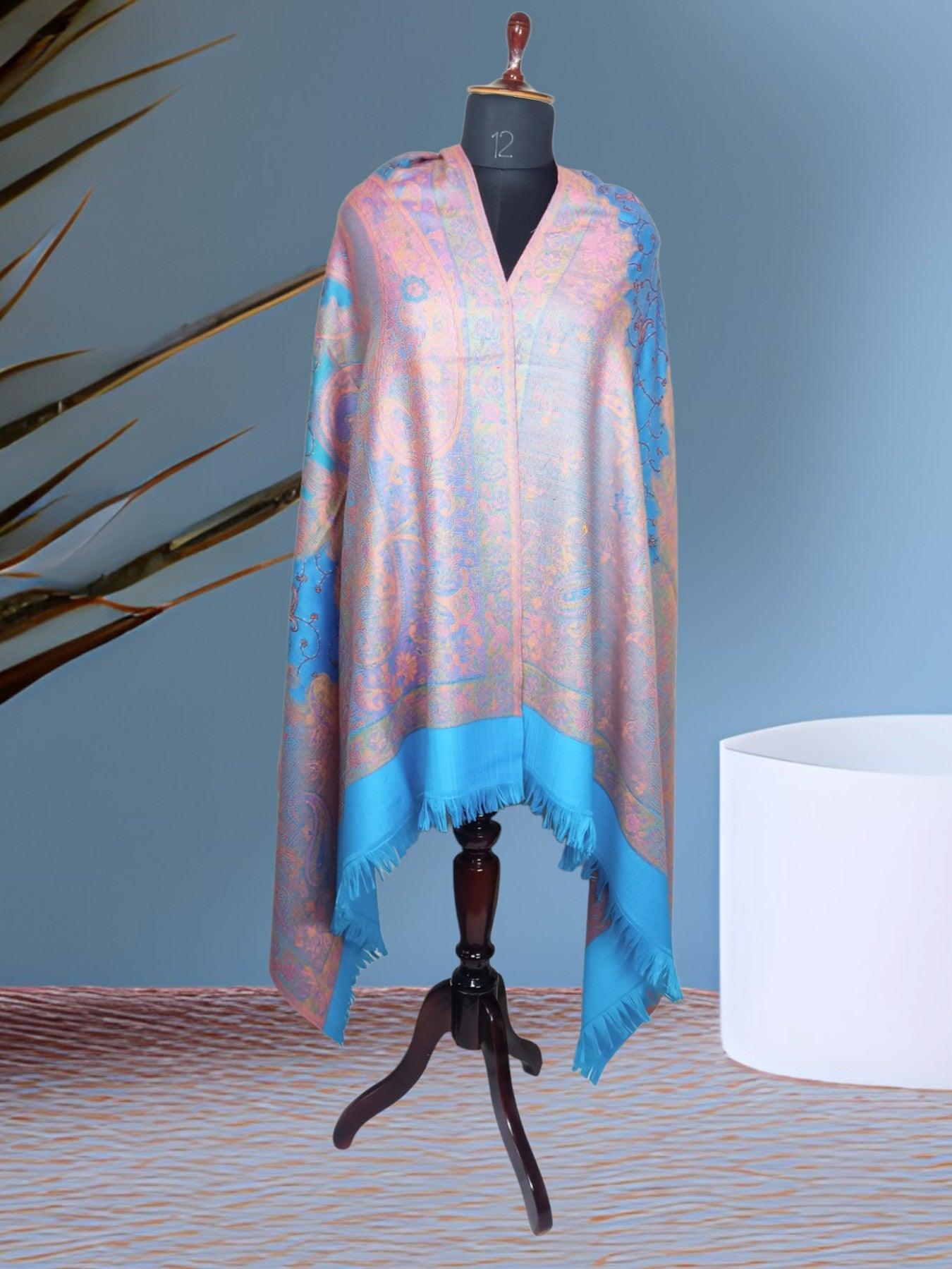 Needle Work Shawl | Woolen Shawl | Multicolour