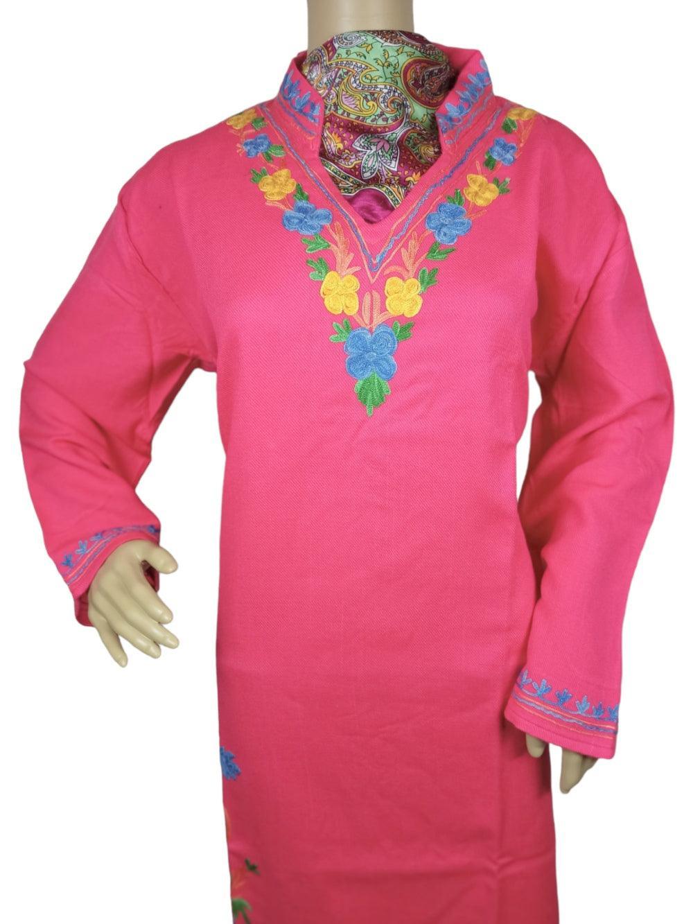 Woollen Long Kurties | Coller V-Neck | XXL - ZANSKAR ARTS