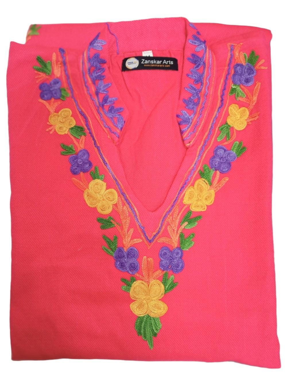 Woollen Long Kurties | Coller V-Neck | XXL - ZANSKAR ARTS