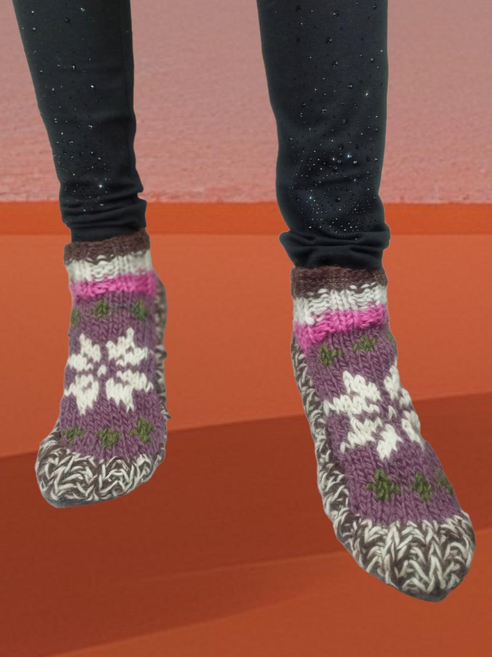 Hand Knitted Socks | Yak Wool Socks | Fleece Socks