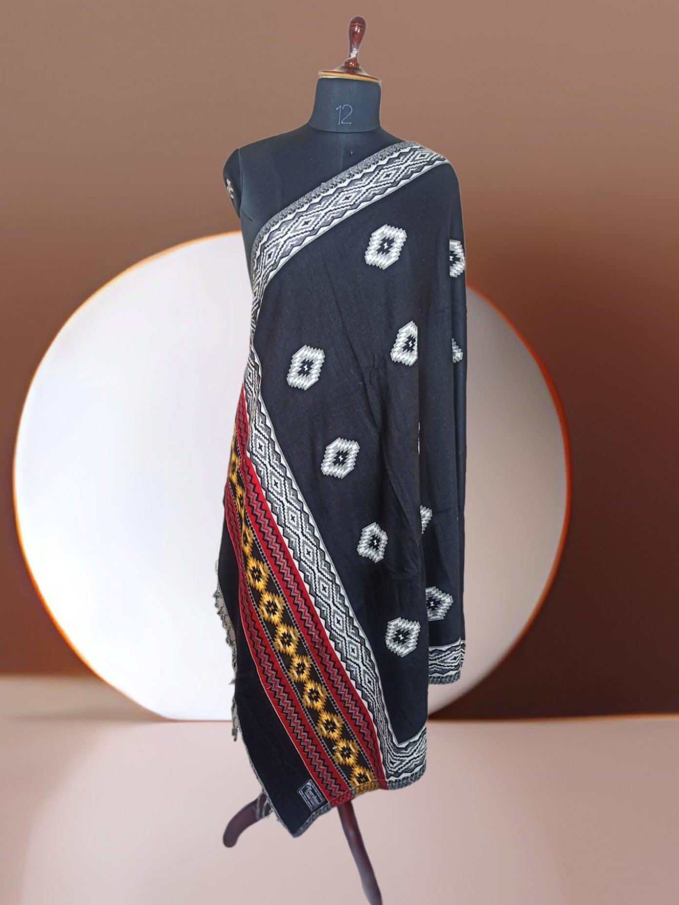 Jamawar wool Shawl | Handwoves | Multi-Colour - ZANSKAR ARTS