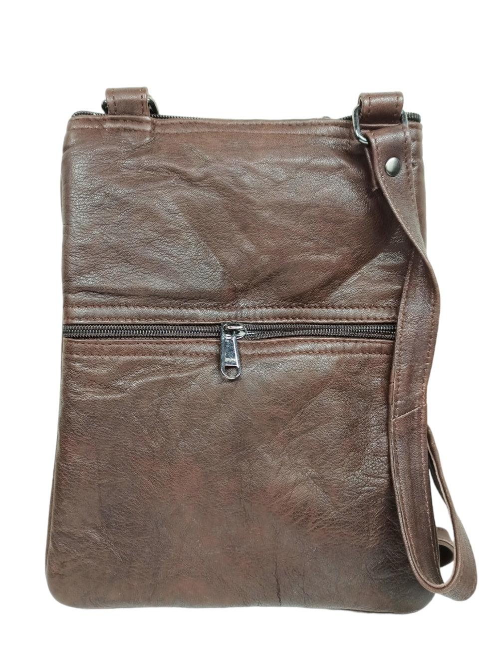 Plain Leather Sling Bag | Plain 5 Zipper | Sling Bag For Girls