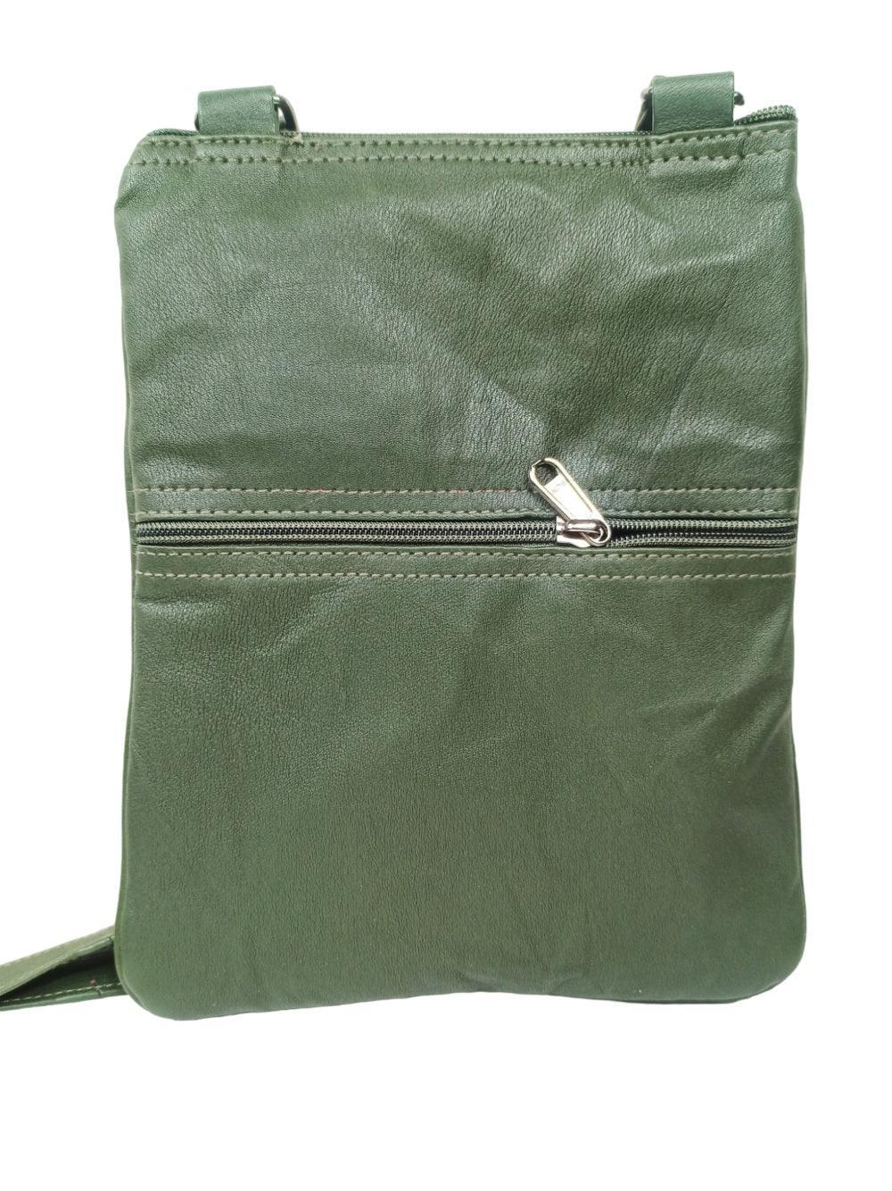 Plain Leather Sling Bag | Plain 5 Zipper | Sling Bag For Girls