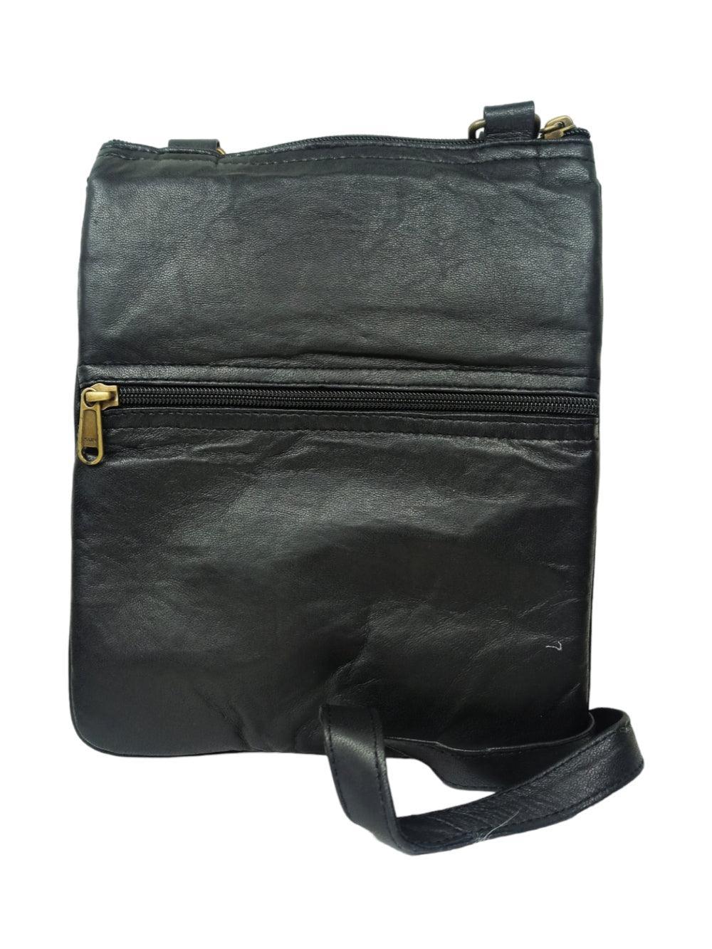 Plain Leather Sling Bag | Plain 5 Zipper | Sling Bag For Girls