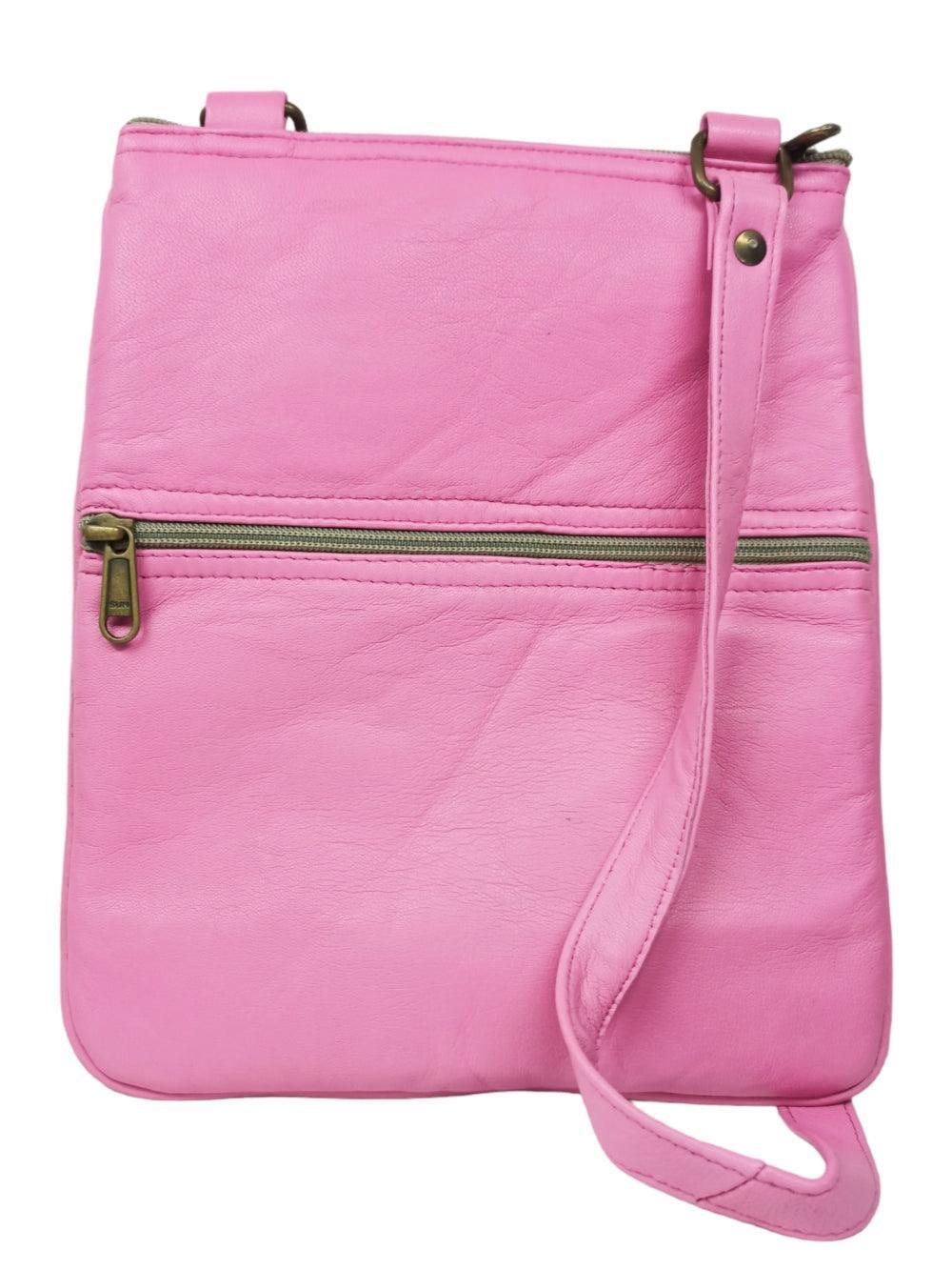 Plain Leather Sling Bag | Plain 5 Zipper | Sling Bag For Girls