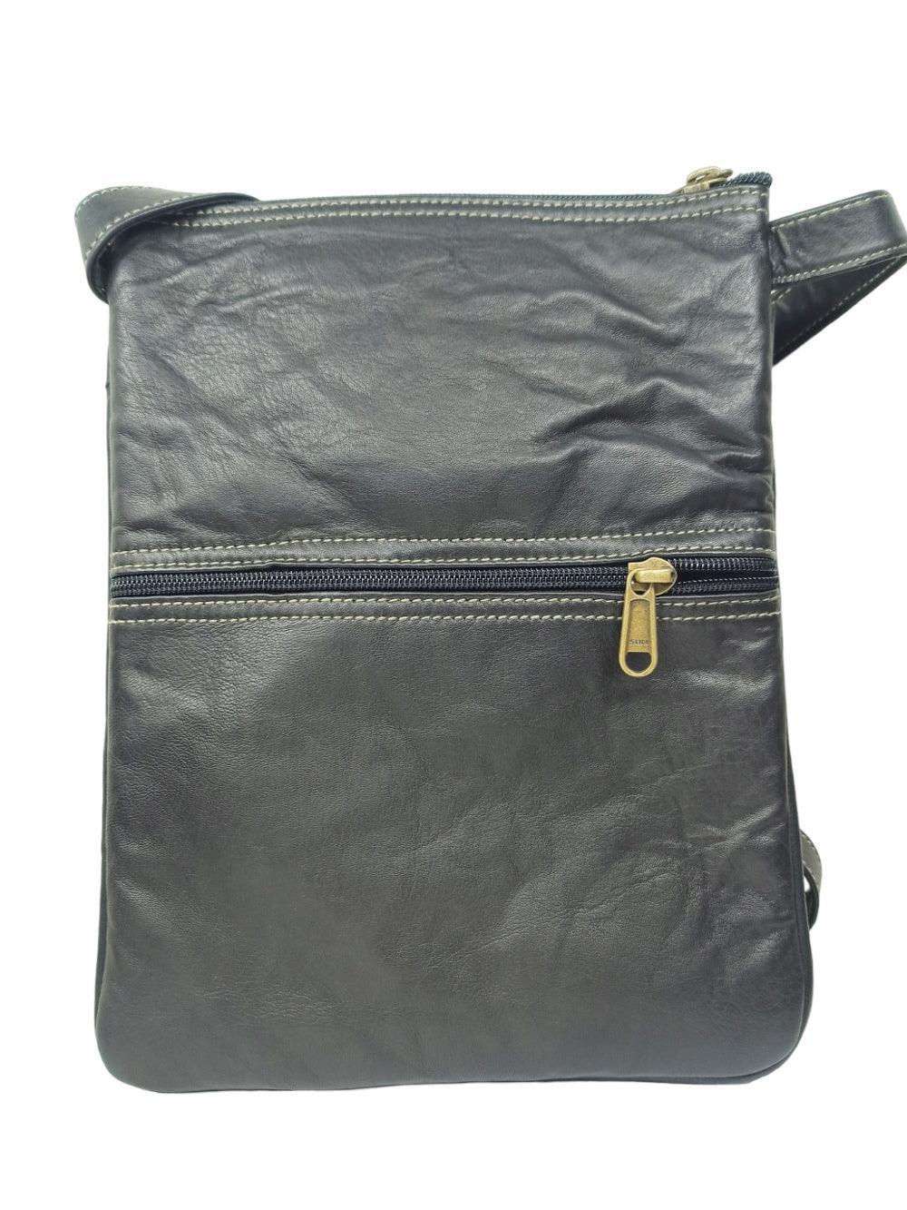 Plain Leather Sling Bag | Plain 5 Zipper | Sling Bag For Girls