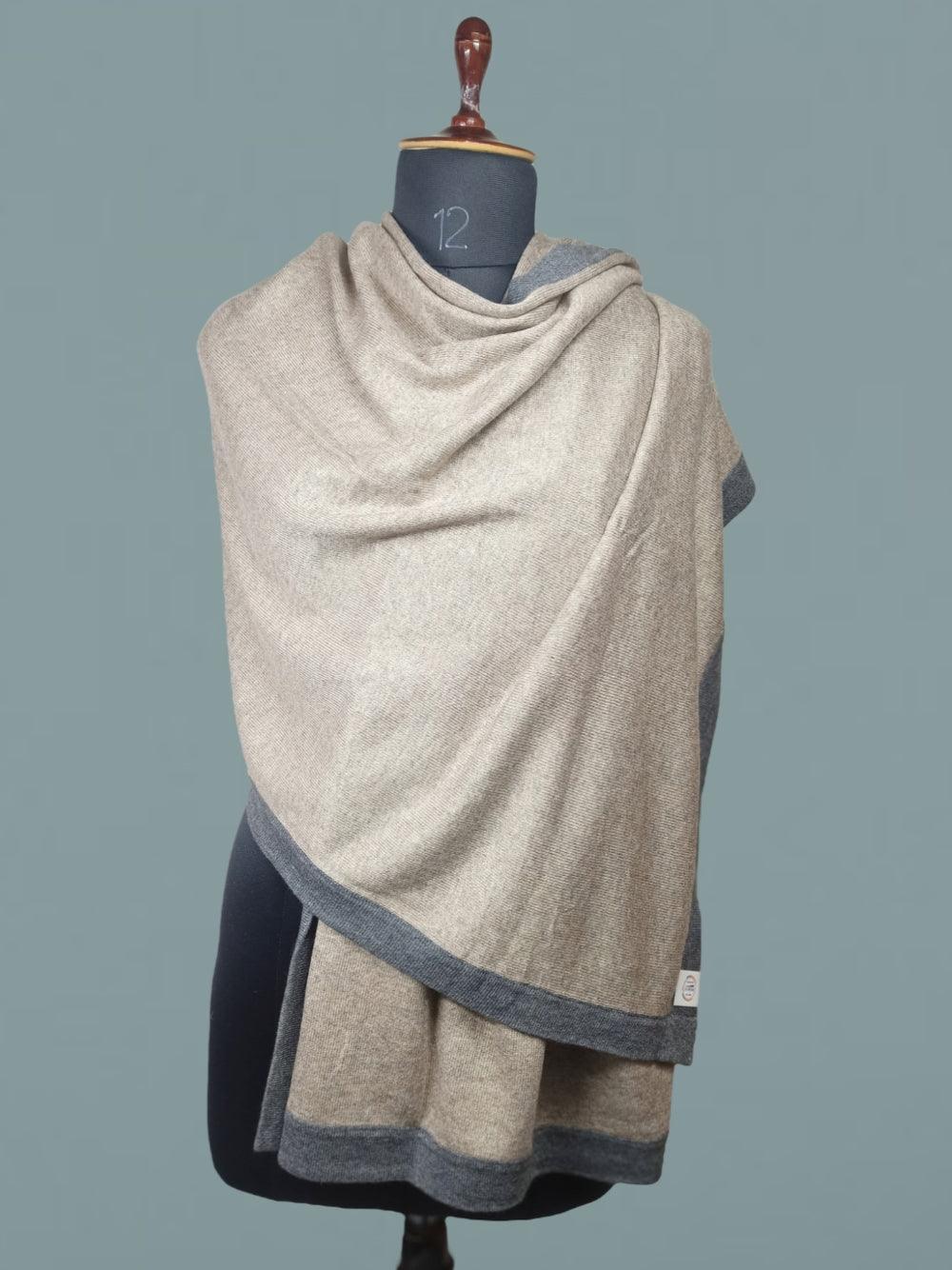 Pashmina Stole | Border Stole | Ladies Reversible Stole - ZANSKAR ARTS