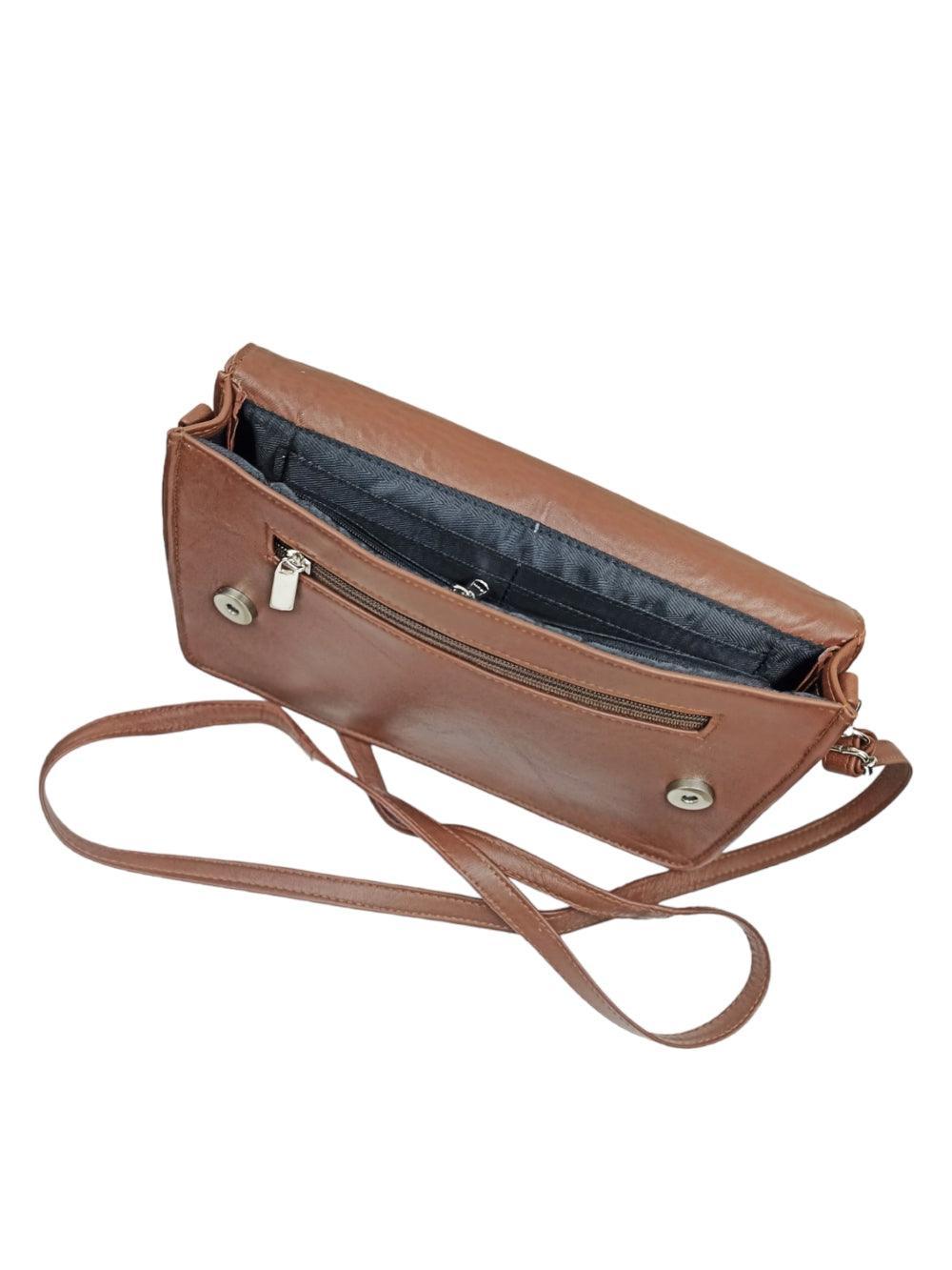 Leather Sling Bag | Aari Hand Clutch | 10" Big Clutch Leather - ZANSKAR ARTS