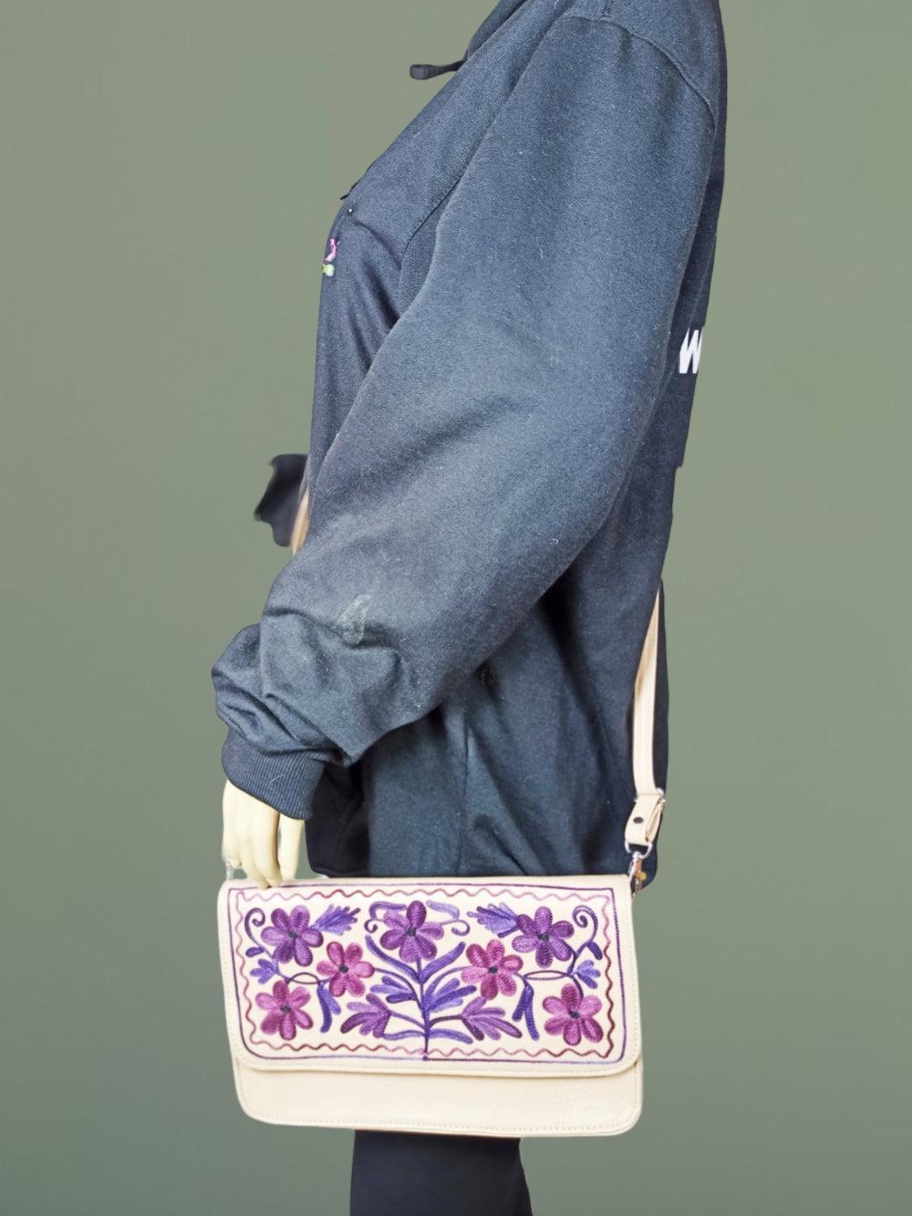 Leather Sling Bag | Aari Hand Clutch | 10"  Big Clutch Leather