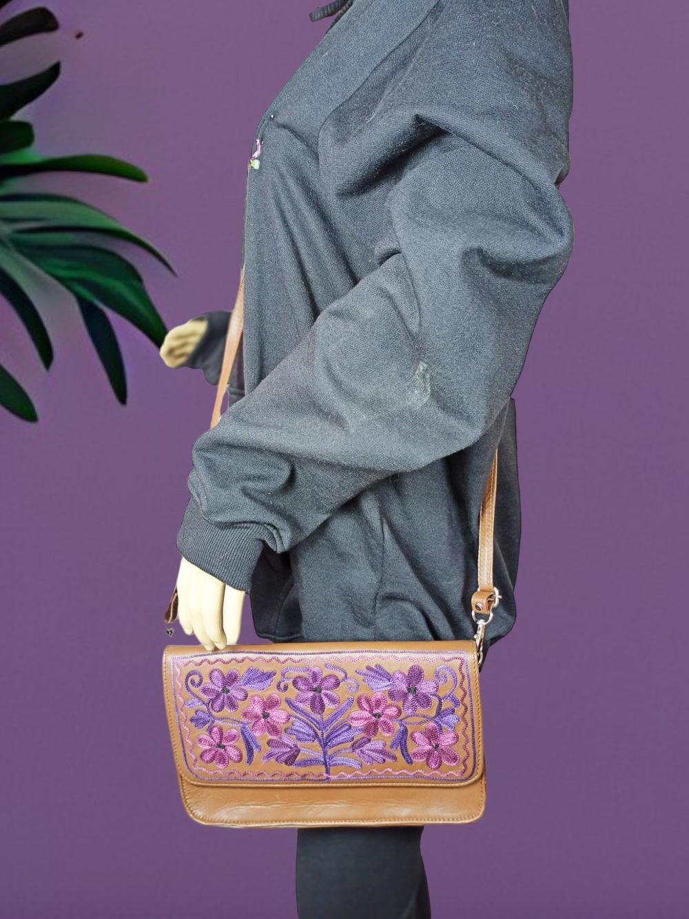 Leather Sling Bag | Aari Hand Clutch | 10"  Big Clutch Leather
