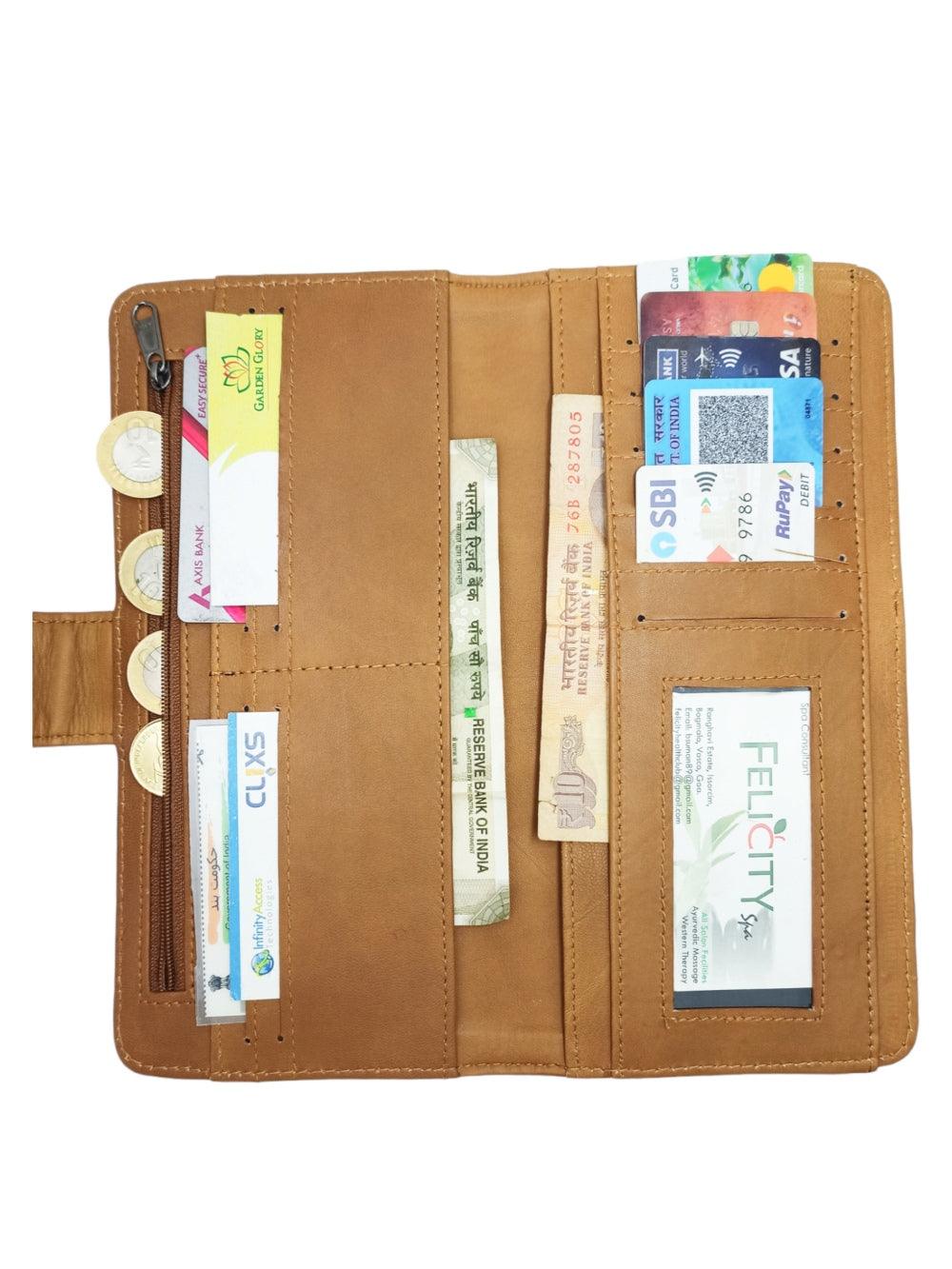 Travel Wallet Leather | Casual Clutch | Regular Size - ZANSKAR ARTS