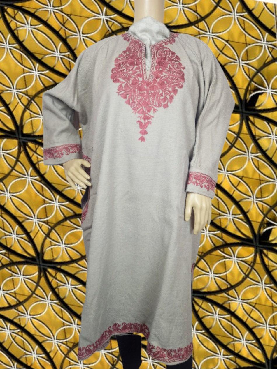 Women Yak Wool Faran | XXL Cream | V Neck - ZANSKAR ARTS