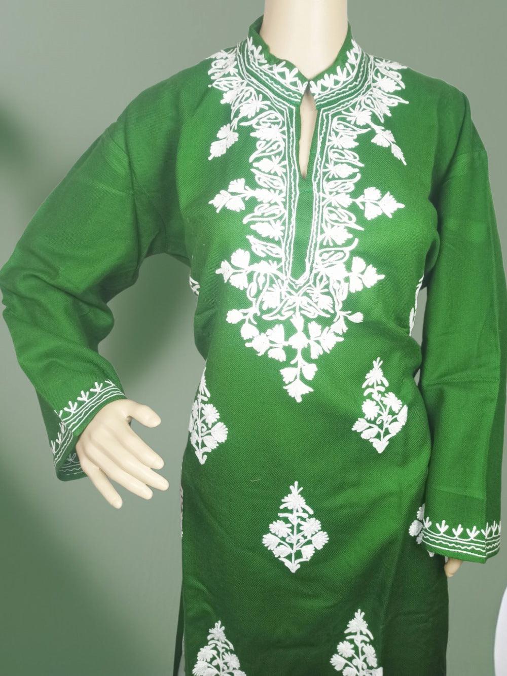 Woollen Long kurties | Coller V-Neck