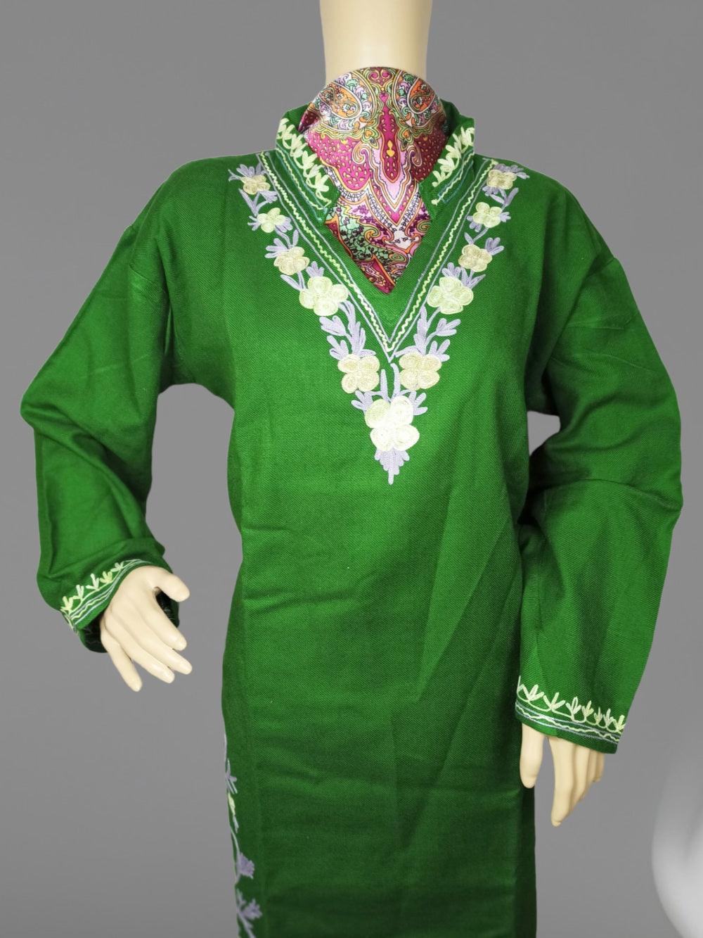 Woollen Long kurties | Coller V-Neck