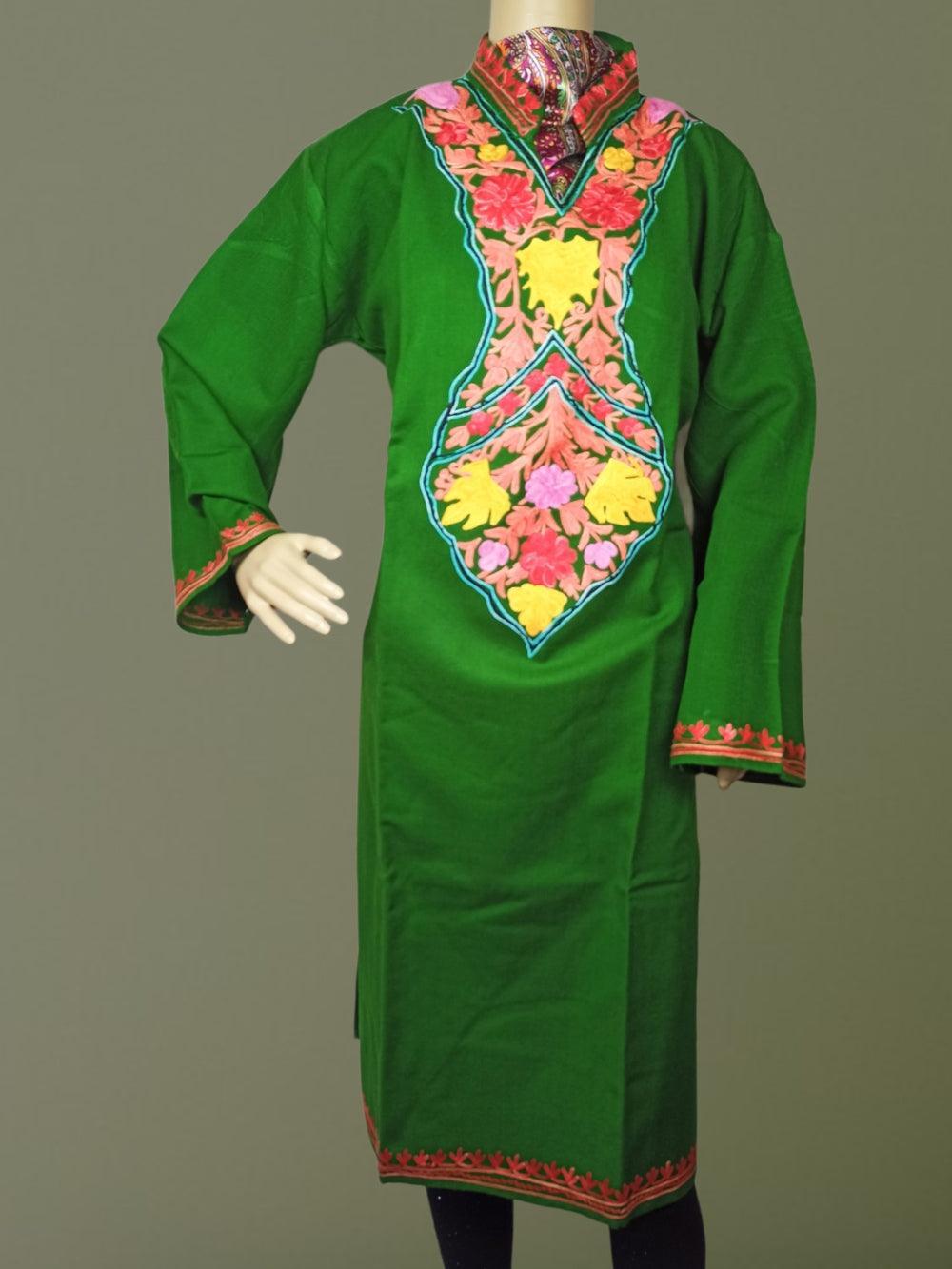 Woollen Long Kurties | Coller V-Neck | XXL - ZANSKAR ARTS
