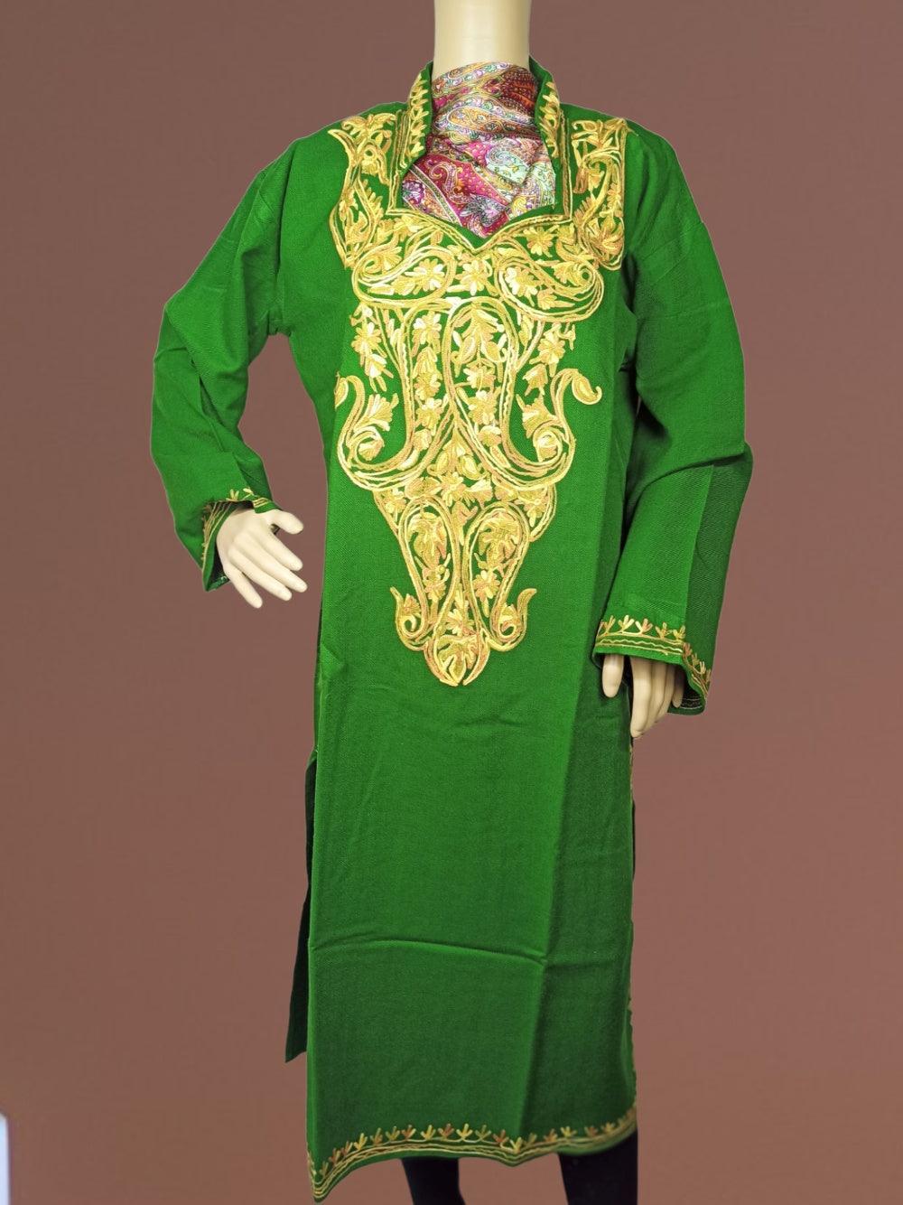 Woollen Long Kurties | Coller V-Neck | XXL - ZANSKAR ARTS