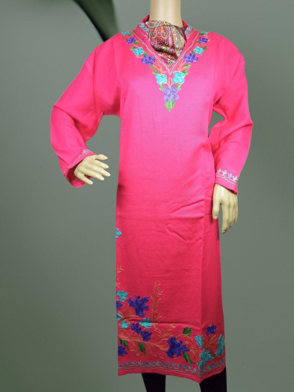 Woolen Long Kurties | Coller V - Neck - ZANSKAR ARTS