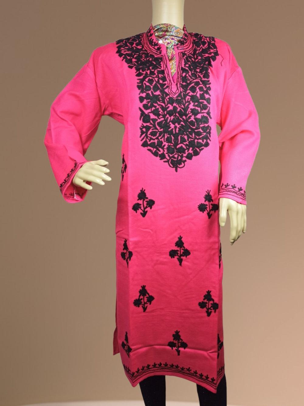 Woolen Long Kurties | Coller V - Neck - ZANSKAR ARTS