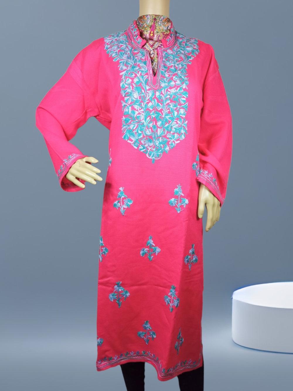 Woolen Long Kurties | V-Neck Coller - ZANSKAR ARTS