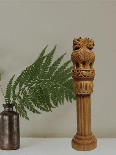 Ashoka Chakra | Wood Ashoka Pillar | Ashoka Stambh - ZANSKAR ARTS