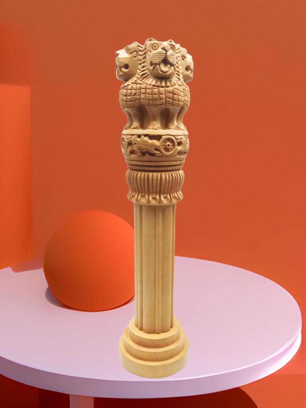 Ashoka Chakra | Wood Ashoka Pillar | Ashoka Stambh - ZANSKAR ARTS