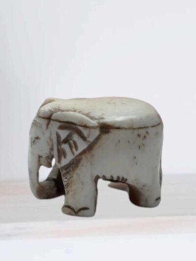 Bone Elephant | White Elephant | Hand Carved Elephant - ZANSKAR ARTS