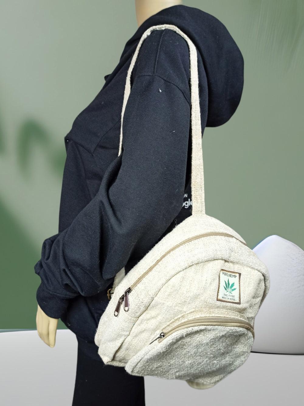 Hemp Bag | 2 In 1 Mini Backpack | Cross Body Bag - ZANSKAR ARTS