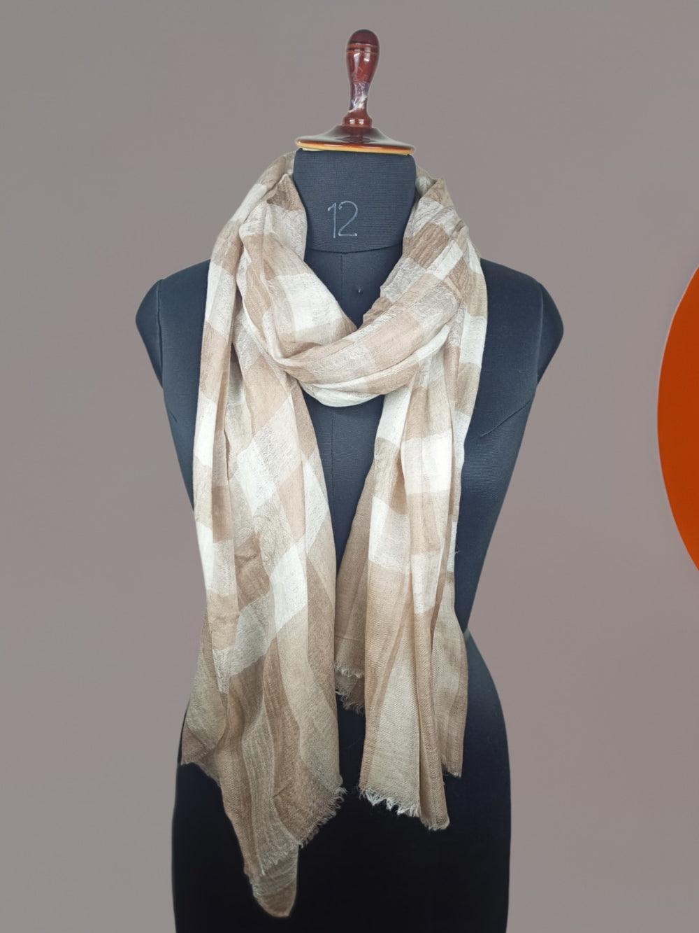 Pashmina Stole | Self Designed Stole | Camel Colour - ZANSKAR ARTS