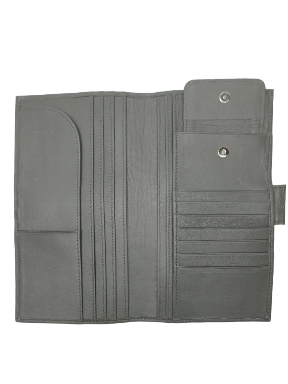 Passport Wallet Leather | Casual Grey Clutch | Regular Size - ZANSKAR ARTS