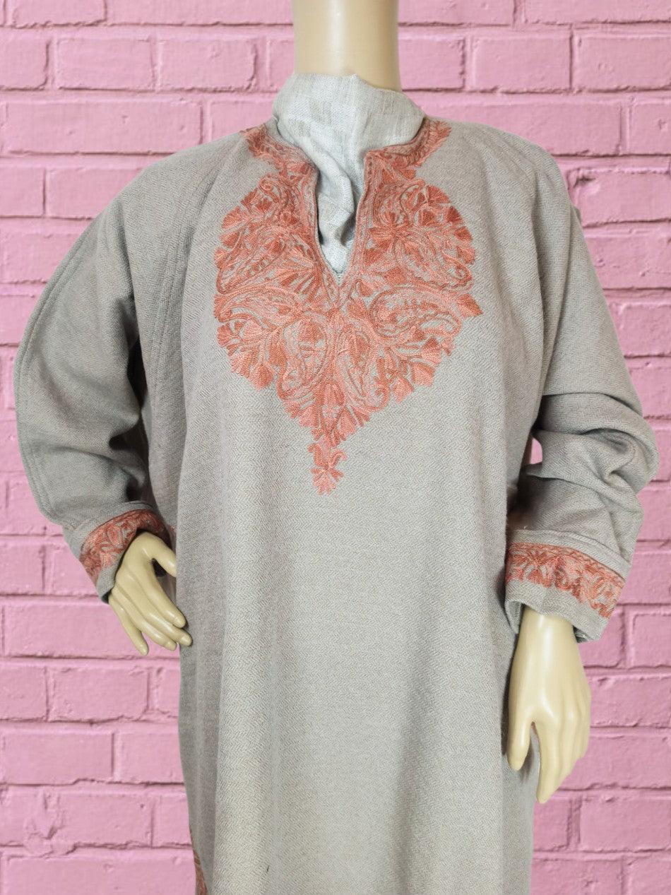 Women Yak Wool Faran (Phiran) | XXL Cream | V Neck - ZANSKAR ARTS