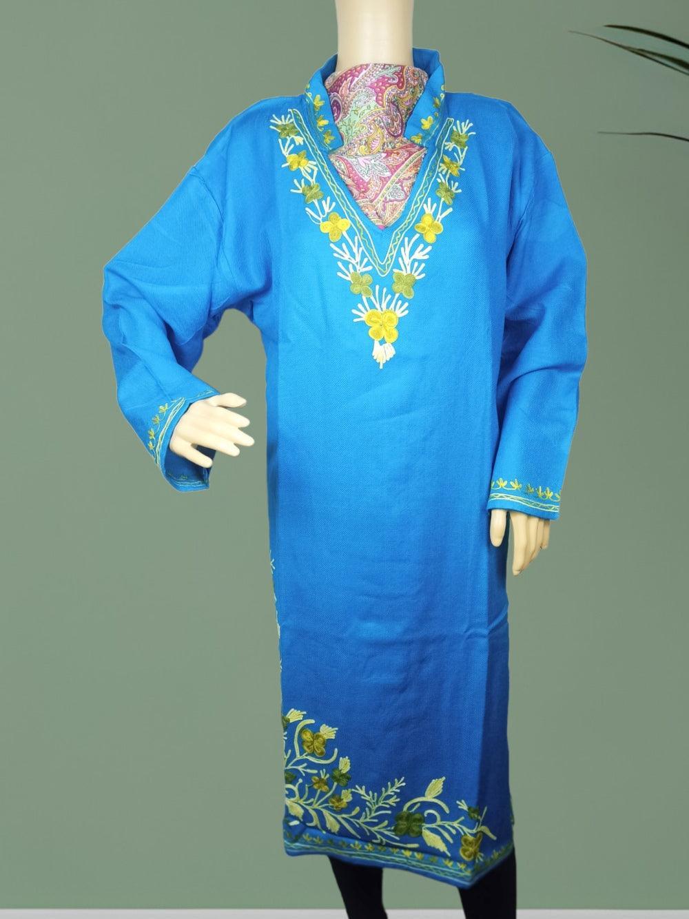 Woollen Long Kurties | Coller V-Neck | XXL, XXXL - ZANSKAR ARTS