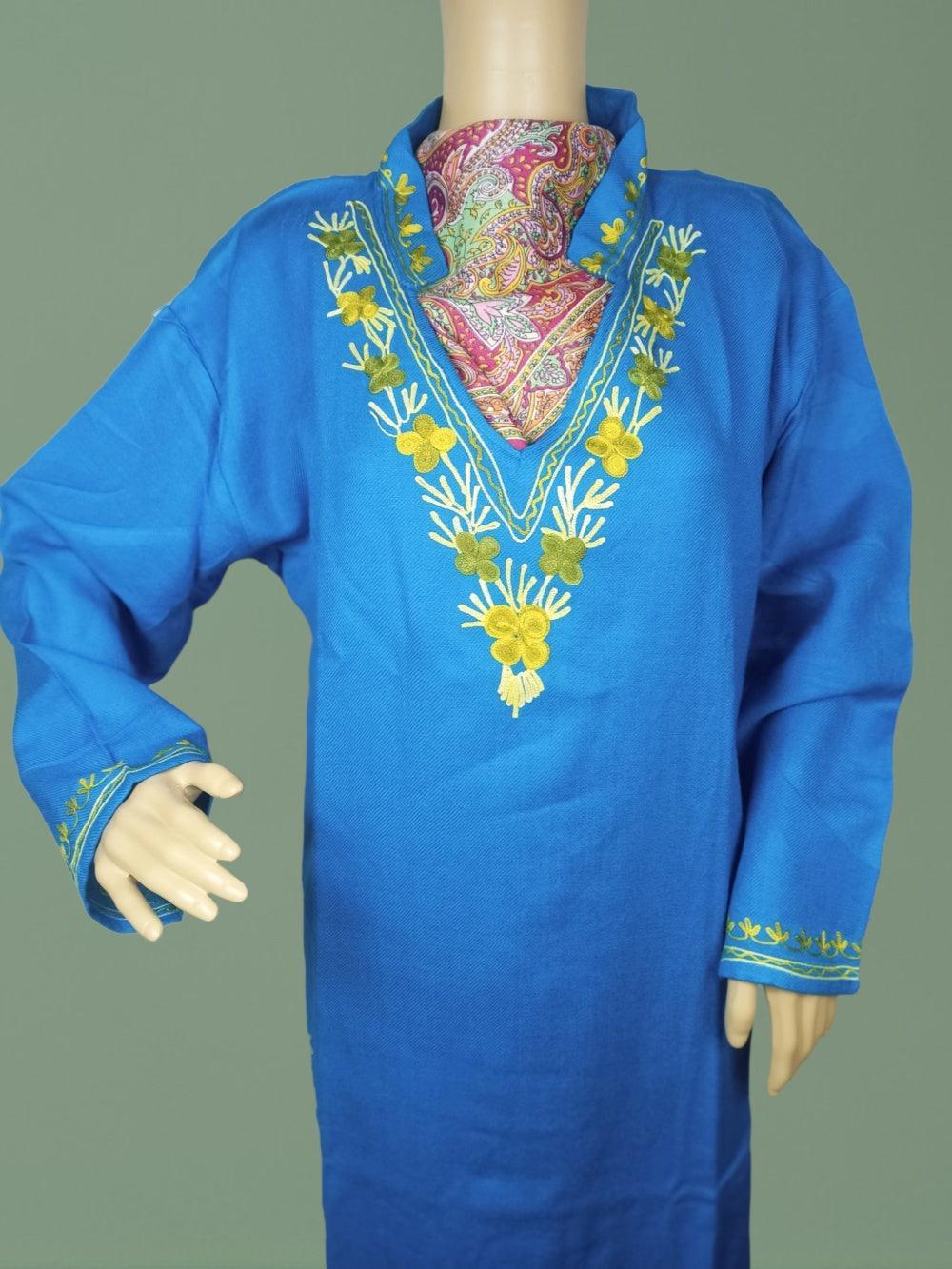 Woollen Long Kurties | Coller V-Neck | XXL, XXXL - ZANSKAR ARTS