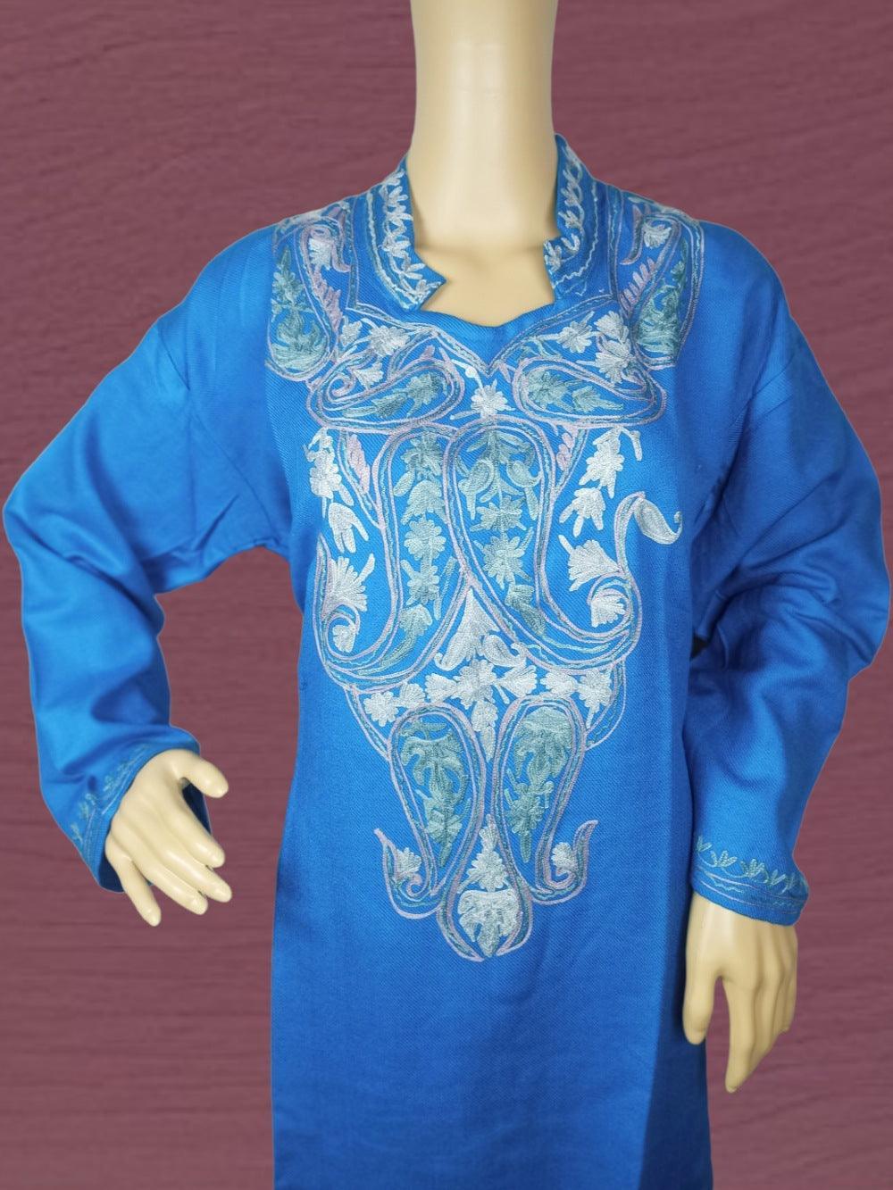 Woollen Long Kurties | Coller V-Neck | XXL, XXXL - ZANSKAR ARTS